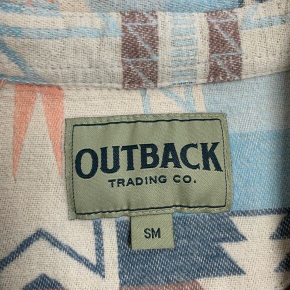 Outback Shirt Womens S Small Sand Brianna Aztec Flannel Pearl Snap Button Top - Picture 10 of 16